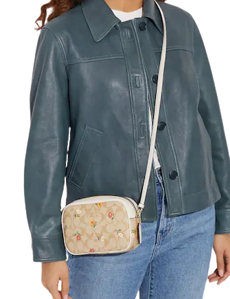 Coach Mini Jamie Camera Bag In Signature Canvas With Nostalgic Ditsy Print