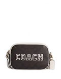 Coach Mini Jamie Camera Bag In Signature Canvas With Varsity Motif