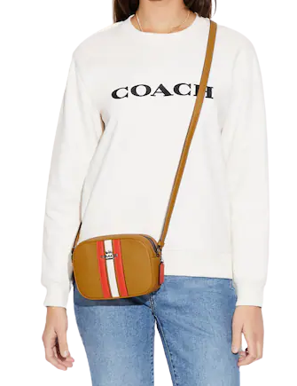 Coach Mini Jamie Camera Bag With Varsity Stripe