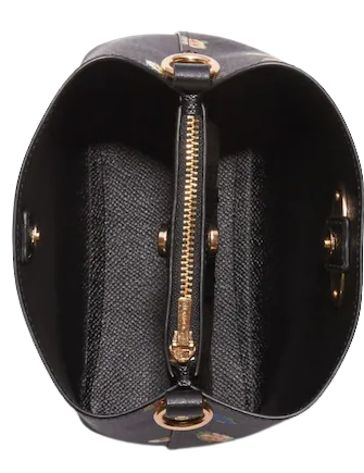 Coach Mini Town Bucket Bag In Signature Canvas With Vintage Mini Rose Print