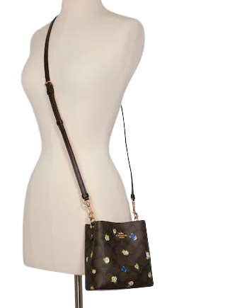 Coach Mini Town Bucket Bag In Signature Canvas With Vintage Mini Rose Print