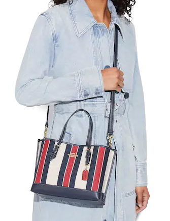Coach Mollie Tote 25 In Signature Jacquard With Stripes