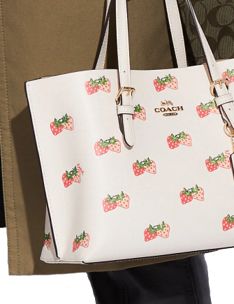Coach Mollie Tote 25 With Strawberry Print