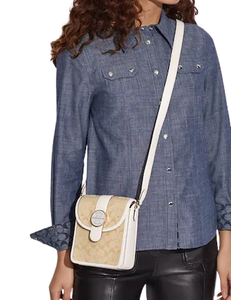 Coach North South Lonnie Crossbody In Signature Jacquard