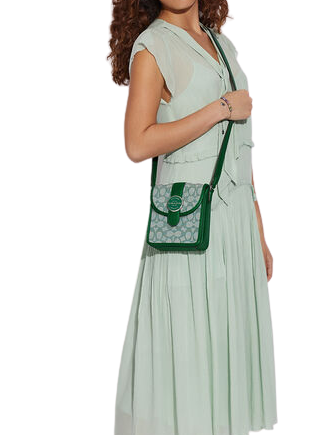 Coach North South Lonnie Crossbody In Signature Jacquard