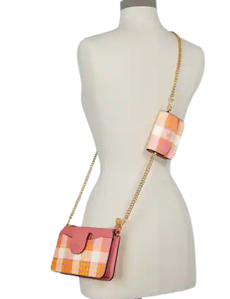 Coach Poppy Crossbody With Garden Plaid Print