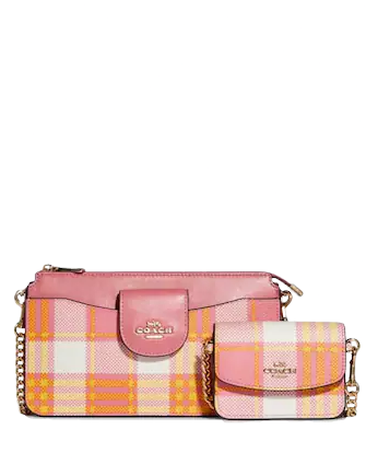 Coach Poppy Crossbody With Garden Plaid Print