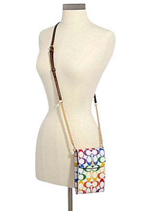 Coach Rachel Phone Crossbody in Rainbow Signature Canvas