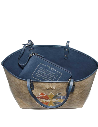 Coach Reversible City Tote in Signature Canvas With Coach Radial Rainbow