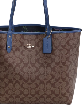 Coach Reversible City Tote in Signature Canvas With Peony Print
