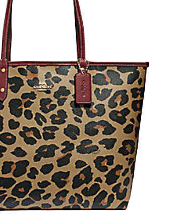 Coach Reversible City Tote With Leopard Print