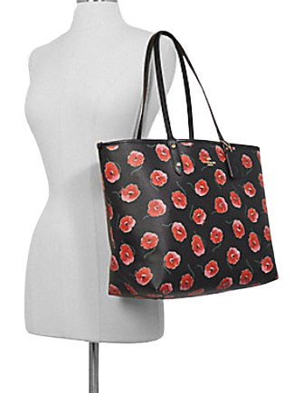 Coach Reversible City Tote With Poppy Print