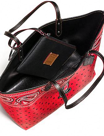 Coach Reversible Tote in Prairie Bandana Print With Mickey