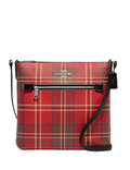 Coach Rowan File Bag With Tartan Plaid Print