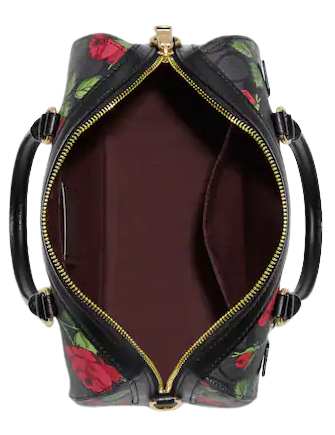 Coach Rowan Satchel In Signature Canvas With Fairytale Rose Print
