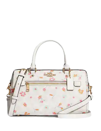 Coach Rowan Satchel In Signature Canvas With Mystical Floral Print