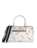 Coach Rowan Satchel In Signature Canvas With Racquet Print
