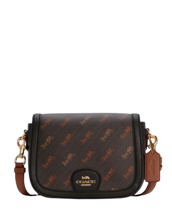 Coach Saddle Bag With Horse And Carriage Dot Print