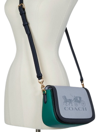 Coach Saddle In Colorblock With Horse And Carriage