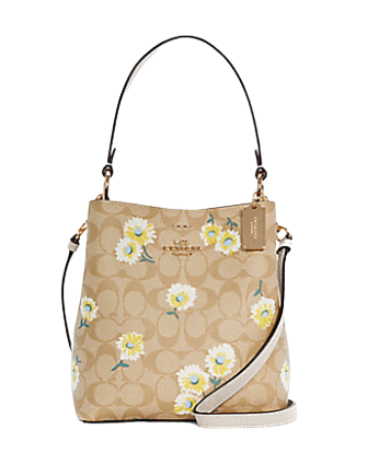 Coach Small Town Bucket Bag In Signature Canvas With Daisy Print