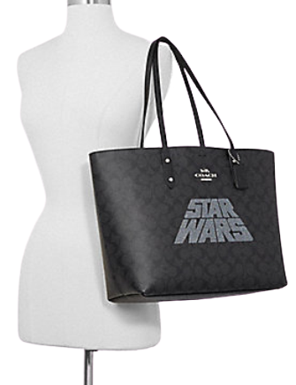Coach Star Wars X Town Tote With Signature Canvas Glitter Logo Motif