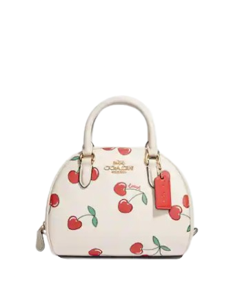 Coach Sydney Satchel With Heart Cherry Print