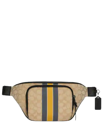Coach Thompson Belt Bag In Signature Jacquard With Varsity Stripe