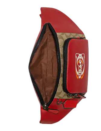Coach Track Belt Bag In Colorblock Signature Canvas With Coach Stamp