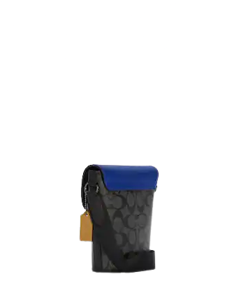 Coach Track Small Flap Crossbody In Colorblock Signature Canvas