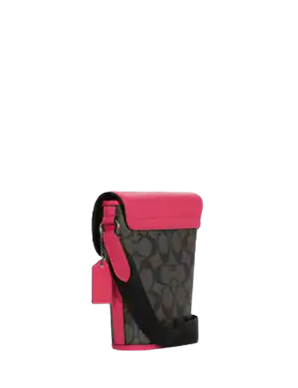 Coach Track Small Flap Crossbody In Signature Canvas
