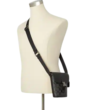 Coach Track Small Flap Crossbody In Signature Canvas