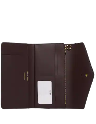 Coach Travel Envelope Wallet In Signature Canvas With Fairytale Rose Print