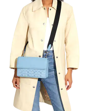 Coach Turner Flap Crossbody In Signature Chambray