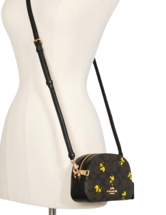 Coach X Peanuts Mini Serena Crossbody In Signature Canvas With Woodstock Print