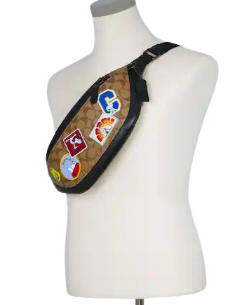 Coach X Peanuts Warren Belt Bag In Signature Canvas With Varsity Patches