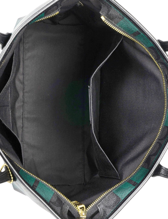 Coach Zip Top Tote in Signature Canvas with Field Plaid Print