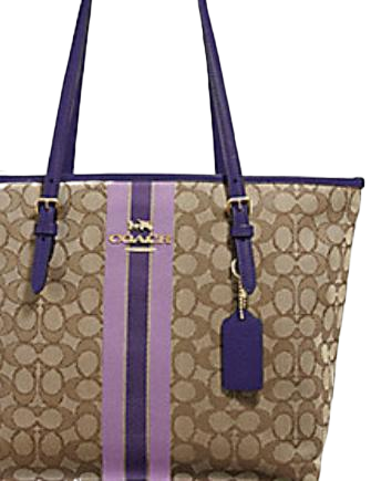Coach Zip Top Tote in Signature Jacquard With Stripe
