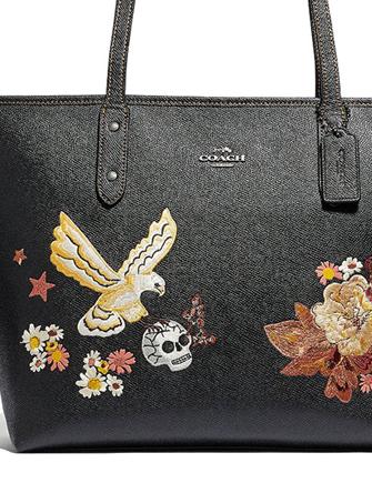 Coach City Zip Tote With Tattoo Embroidery