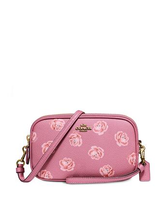 Coach Rose Print Crossbody Clutch