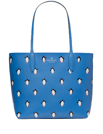 Kate Spade New York Arctic Friends Penguin Large Reversible Tote Bag