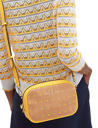 Kate Spade New York Astrid Raffia Dot Medium Camera Bag
