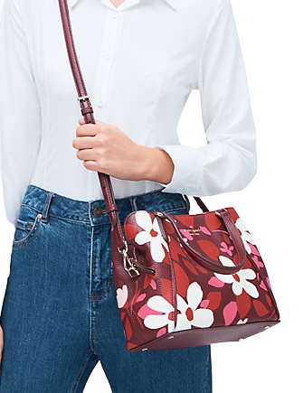 Kate Spade New York Jackson Forest Floral Medium Triple Compartment Satchel