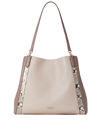 Kate Spade New York Jackson Mixed Material Large Triple Compartment Shoulder Bag