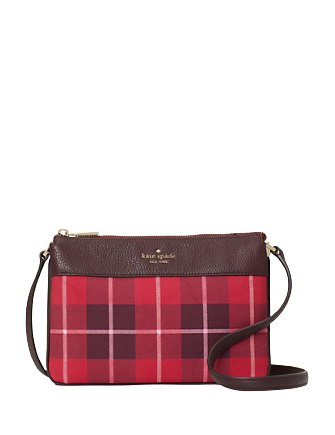 Kate Spade New York Leila Plaid Triple Gusset Crossbody