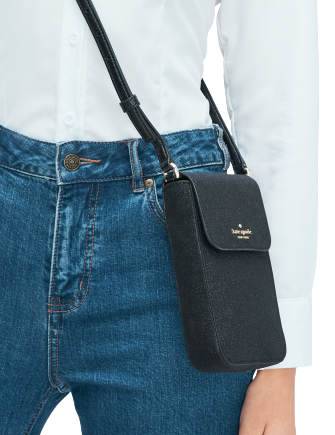 Kate Spade New York Lola Glitter North South Flap Phone Crossbody