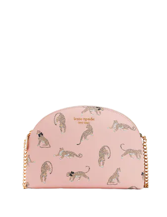 Kate Spade New York Morgan Leopard Double zip Dome Crossbody