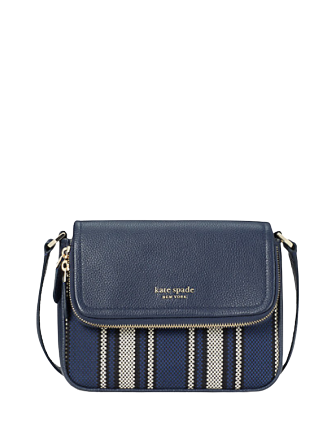 Kate Spade New York Run Around Canvas Stripe Large Flap Crossbody