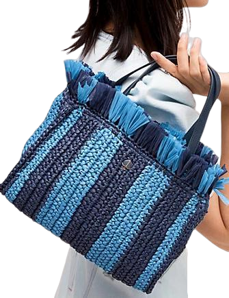 Kate Spade New York Sam Stripe Straw Medium Satchel