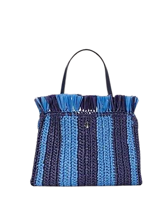 Kate Spade New York Sam Stripe Straw Medium Satchel