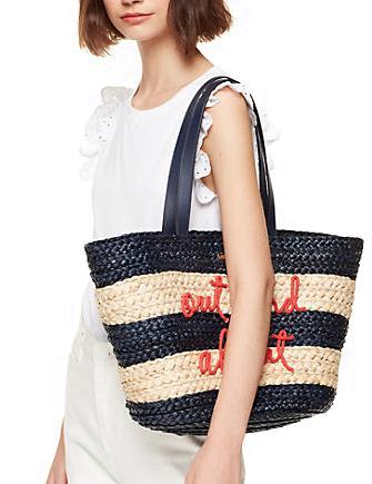 Kate Spade New York Shore Thing Out and About Straw Tote